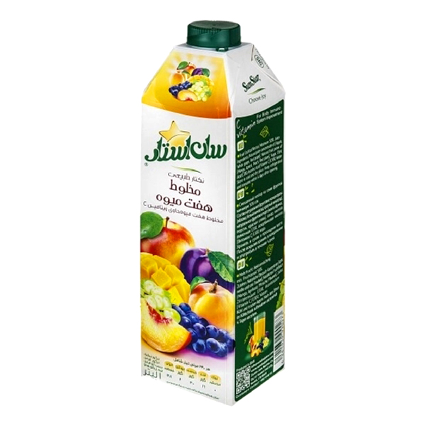 نکتار مخلوط هفت میوه سان استار - 1 لیتر