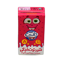 نوشیدنی شیر توت فرنگی غنی شده با ویتامین A+D دنت