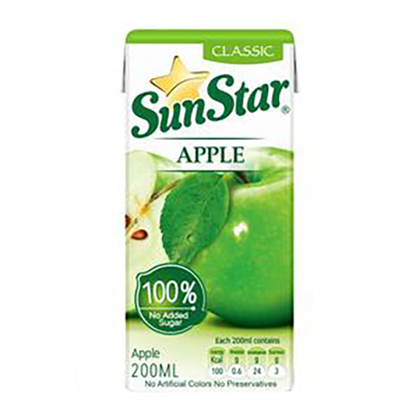 نوشیدنی سیب بدون شکر 200 سان استار