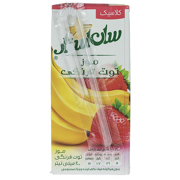 آبمیوه موز توت فرنگی 200 سان استار