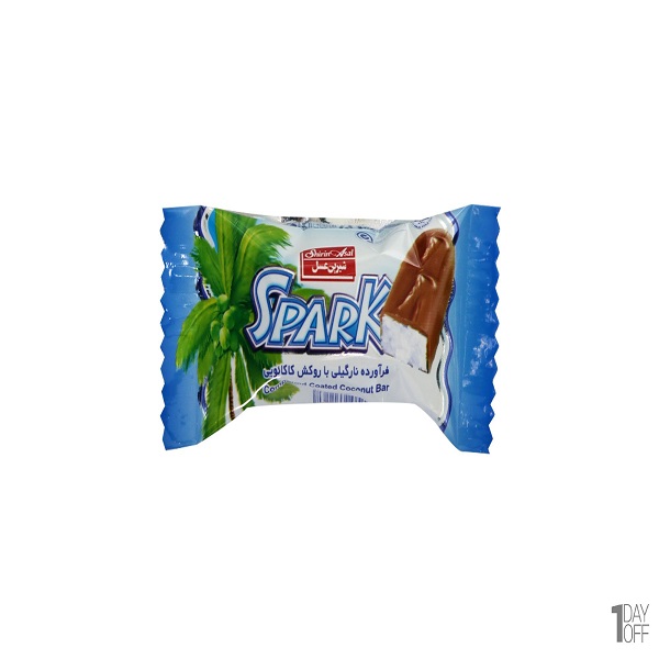 شیرینی نارگیلی کاکائویی با روکش شکلات اسپارک شیرین عسل 