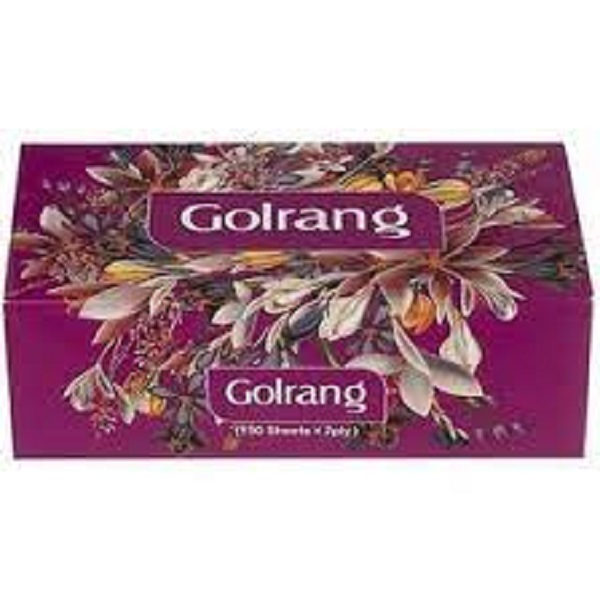 دستمال جعبه 150 برگ دولایه گلرنگ