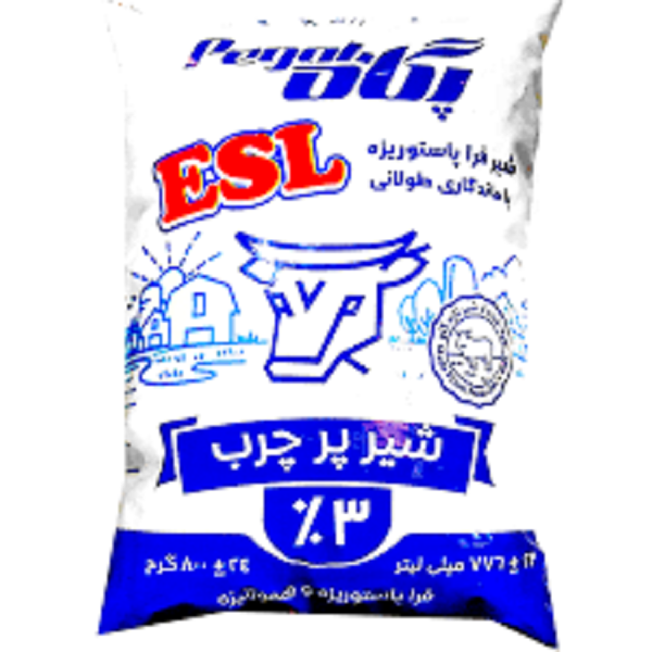 شیرپاستوریزه پرچرب نایلون800گ پگاه