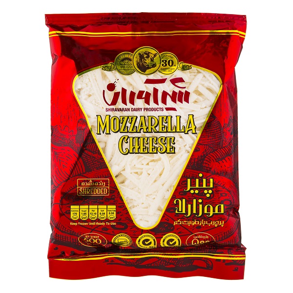 پنیرپیتزا 500گ موزارلا شیرآوران