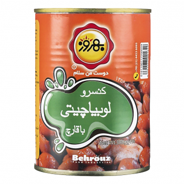 کنسرو لوبیا چیتی با قارچ 380گرمی بهروز